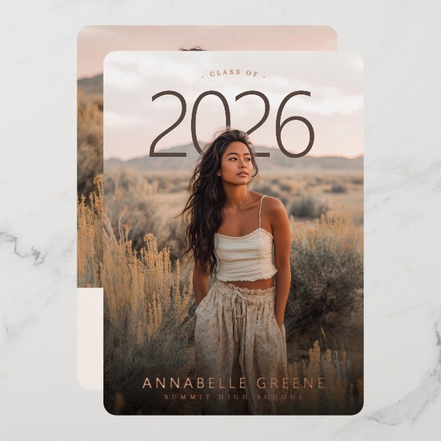 Invitation En Aluminium PhotoPop Modern Arch Photo Graduation Party (Recto/Verso)