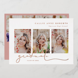 Invitation En Aluminium Photos Scriptées Diplôme Photo