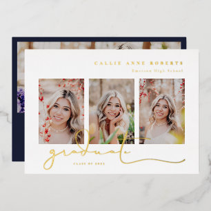 Invitation En Aluminium Photos Scriptées Diplôme Photo