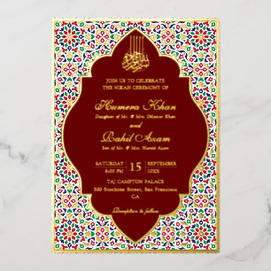 Invitation En Aluminium Pierres de terre cuite mosaïque marocaine islamiqu