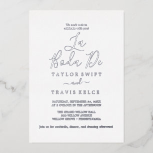 Invitation En Aluminium Pile argenté délicate   La Boda De Mariage