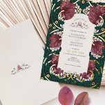 Invitation En Aluminium Pimpernel vert émeraude de Bourgogne Morris<br><div class="desc">Offrez-vous une élégance intemporelle avec nos invitations de mariage mettant en vedette le célèbre motif Pimpernel de William Morris, rendu magistralement dans des teintes vintages de bordeaux, vert émeraude, et accentué avec de la feuille d'or. William Morris, figure de proue du Mouvement des Arts et de l'Artisanat, croyait à la...</div>