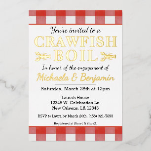 Invitation En Aluminium Pique-nique Crawfish Boil Fiançailles de la fête d