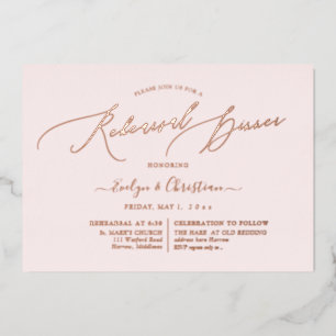 Invitation En Aluminium PixDezines Dîner de répétition de calligraphie or