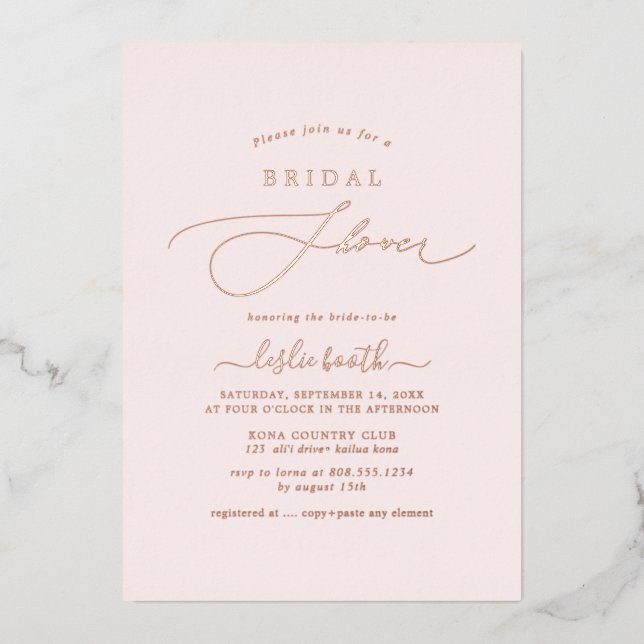 Invitation En Aluminium PixDezines Elegant Luxe Calligraphy Fête des marié (Recto)