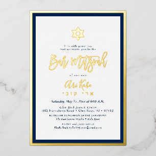Invitation En Aluminium PixDezines Gold ModernScript Mitzvah DIYBackground