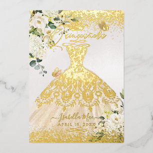 Invitation En Aluminium PixDezines Quinceanera Champagne Gold Parties scin