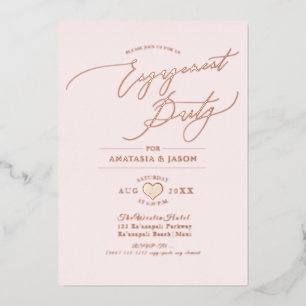 Invitation En Aluminium PixDezines Rose Gold Luxe Calligraphie Fiançailles