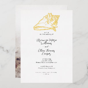 Invitation En Aluminium Plage de sable de Coch Seashell