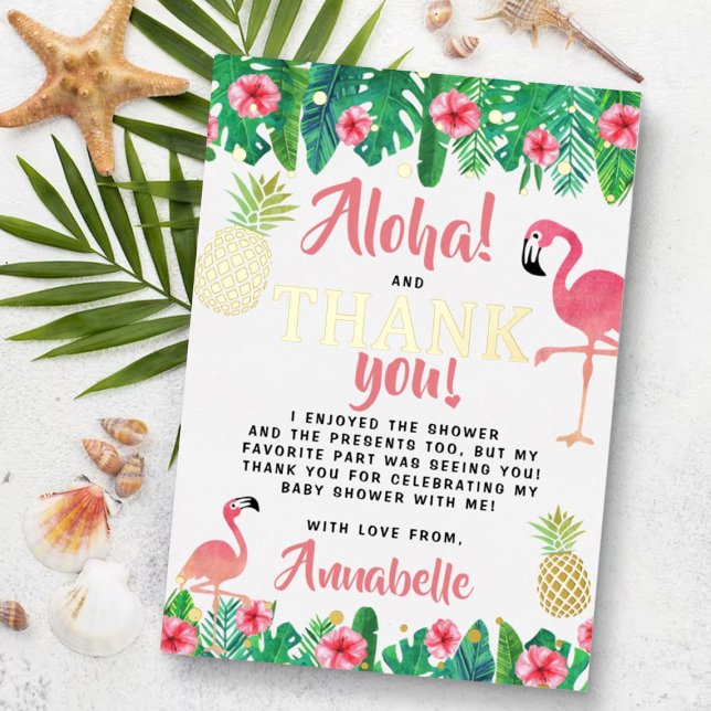 Invitation En Aluminium Plage d'été tropicale Luau Baby shower Merci (Créateur téléchargé)