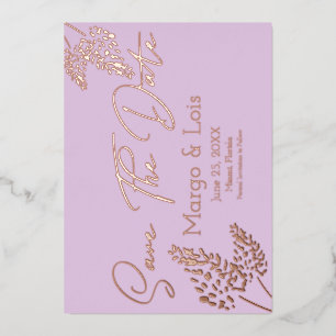 Invitation En Aluminium Plante Lavender Enregistrer la date saisie