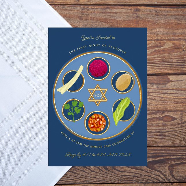 Invitation En Aluminium Plate de Seder Pesach Joyeux Dîner Pessa (Créateur téléchargé)