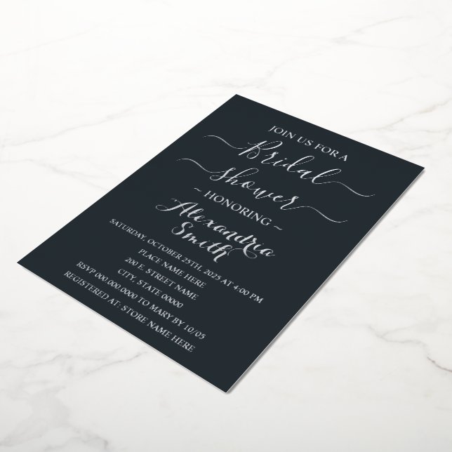 Invitation En Aluminium Pluie de Mariée Argent (Rotation)