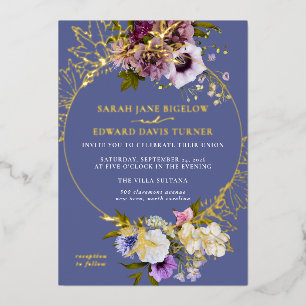 Invitation En Aluminium Plum floral Perse