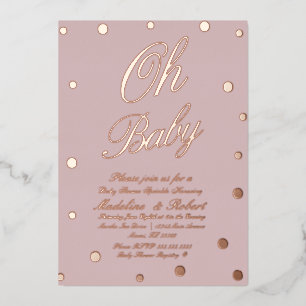 Invitation En Aluminium Points Baby showers modernes    rosePressé  