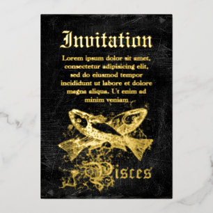 Invitation En Aluminium Poissons Zodiac vintages