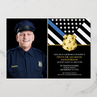 Police Ligne Bleue Mince Drapeau Photo Retrait