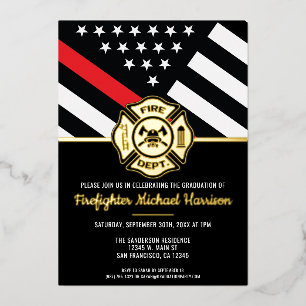 Invitation En Aluminium Pompier Diplôme d'Incendie Département pompiers