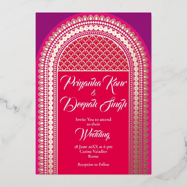 Invitation En Aluminium Portail Brillant (Recto)