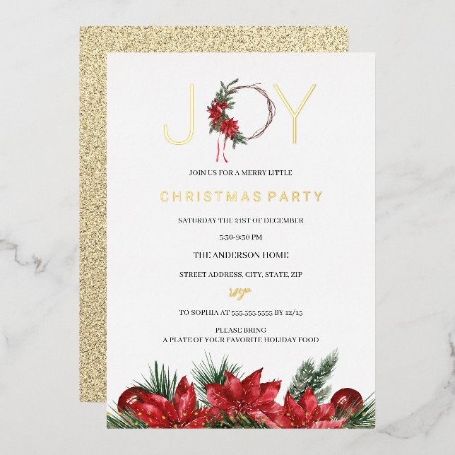 Invitation en aluminium pour couronne de Noël avec (Recto/Verso)
