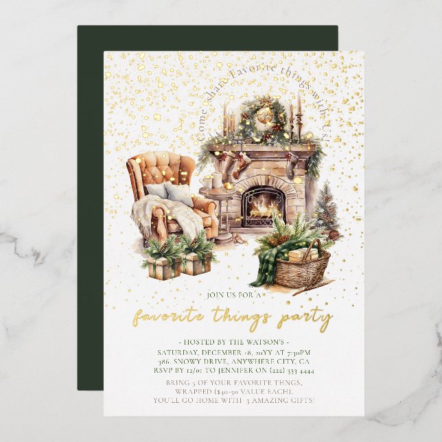 Invitation en aluminium pour les choses préférées  (Recto/Verso)