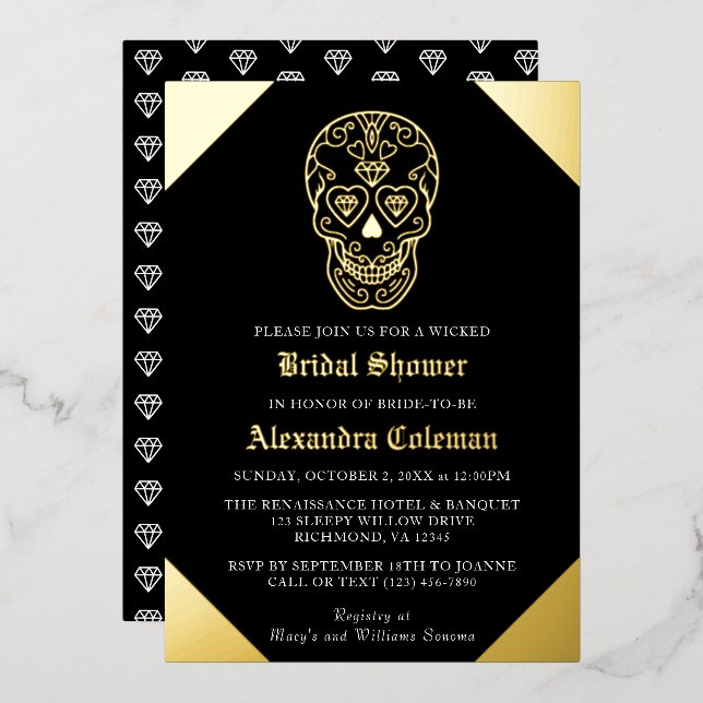 Invitation en aluminium pour une fête prénuptiale  (Recto/Verso)