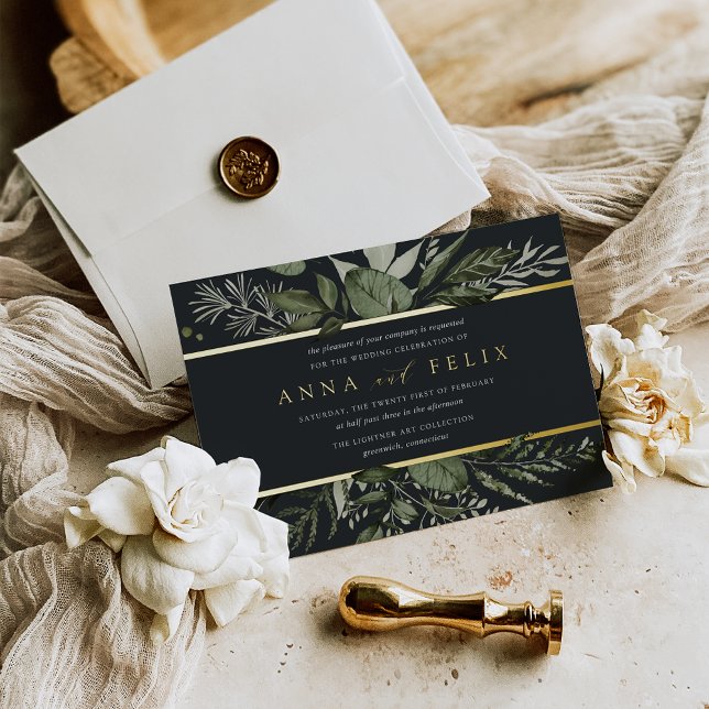 Invitation En Aluminium Prairie d'Hiver | Mariage Botanique Vert (Créateur téléchargé)