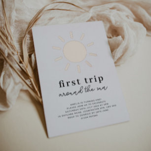 Invitation En Aluminium Premier Voyage Autour Du Soleil 1Er Anniversaire R