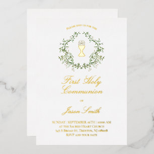 Invitation En Aluminium Première communion catholique