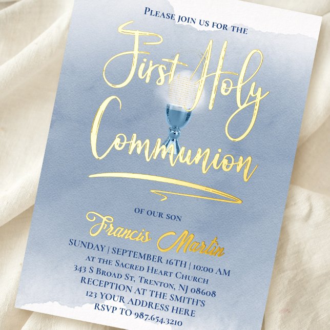 Invitation En Aluminium Première communion catholique (Créateur téléchargé)