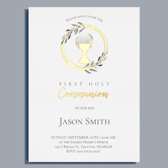 Invitation En Aluminium Première communion catholique (Créateur téléchargé)