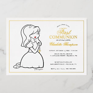 Invitation En Aluminium Première communion Philosophies - Fille
