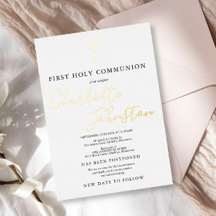 Invitation En Aluminium Première communion solennelle reportée Nouvelle da