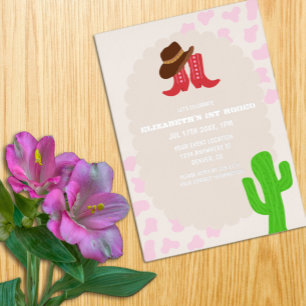 Invitation En Aluminium Première fille de rodéo 1er anniversaire