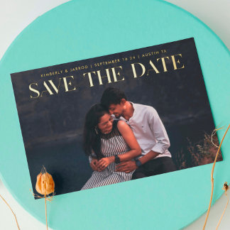 Invitation En Aluminium Premium Modern Text Photo DESIGNER Enregistrer La