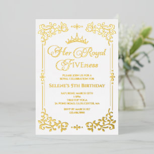Invitation En Aluminium Princes de la Royal Fiveness 5e anniversaire
