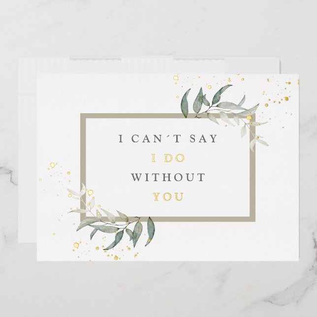 Invitation En Aluminium projet de servante de feuilles d'aquarelle (Enveloppe)