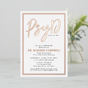 Invitation En Aluminium PsyD Docteur De Psychologie Graduation Party