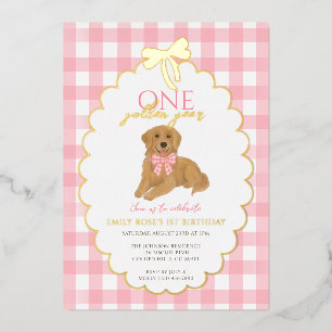 Invitation En Aluminium Puppy Pawty 1er Anniversaire de Puppy Retriever Ro