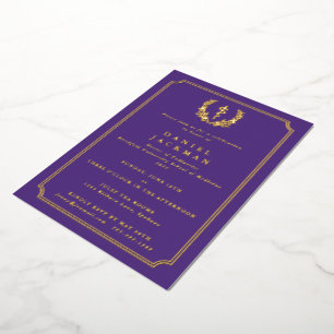 Invitation En Aluminium Purple Asclepius Médicale School Graduation