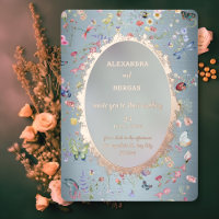 Quelque chose de bleu Fleur sauvage Mariage Foil I