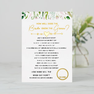 Invitation En Aluminium qui connait bien la mariée jeu de baby shower