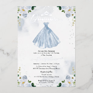 Invitation En Aluminium Quinceanera bleu pâle