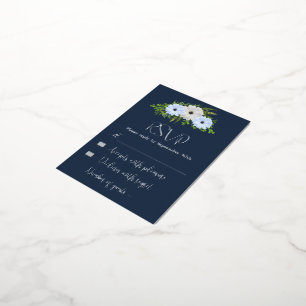 Invitation En Aluminium Quinceañera Florale Bleu Clair et Blanc Rustique