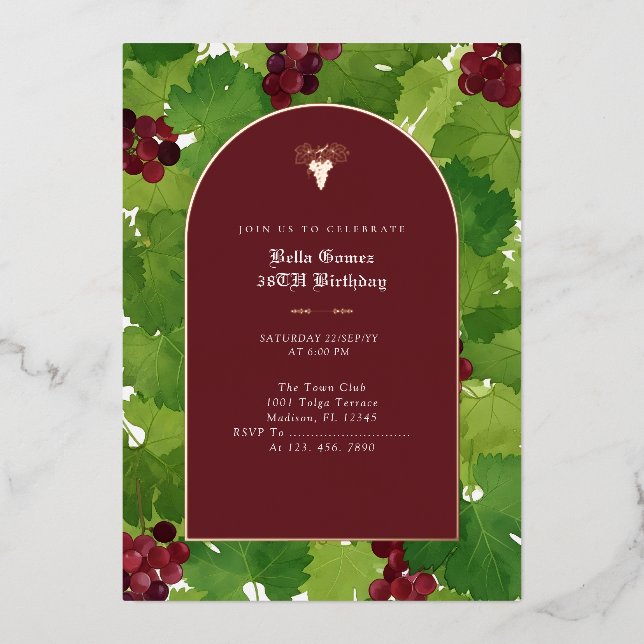 Invitation En Aluminium Raisin de Bourgogne FRUIT (Recto)
