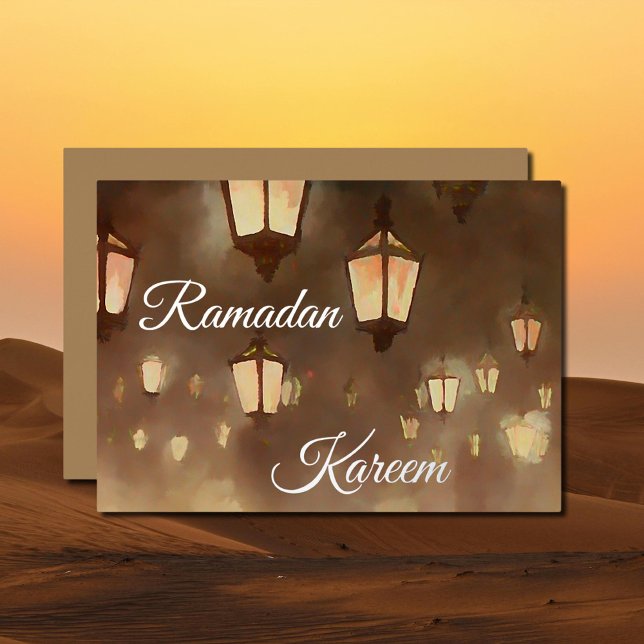 Invitation En Aluminium Ramadan Kareem - peinture avec lampes (Créateur téléchargé)