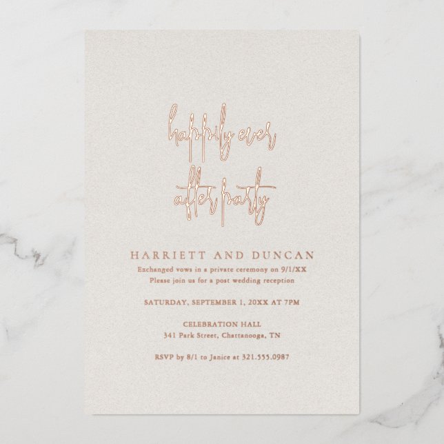 Invitation En Aluminium Réception De Mariage Élégante Beige Neutre Et Inte (Recto)