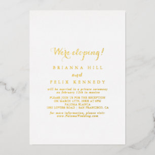 Invitation En Aluminium Réception de Mariage Intime Calligraphie Moderne O