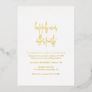 Invitation En Aluminium Réception de mariage minimale simple or élégant