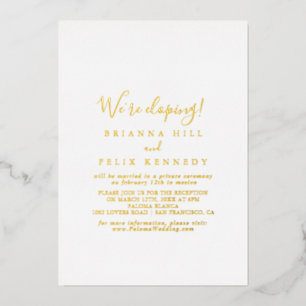 Invitation En Aluminium Réception de Mariage Minimaliste Simple en Or